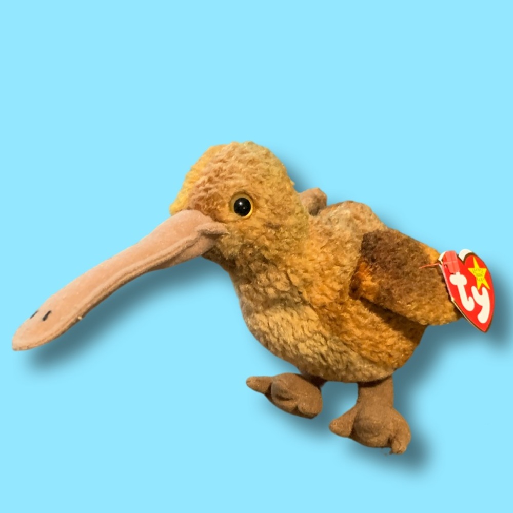 1998 'BEAK' TY BEANIE BABY ORIGINAL WITH TAG ERRORS The Kiwi Bird Collection
